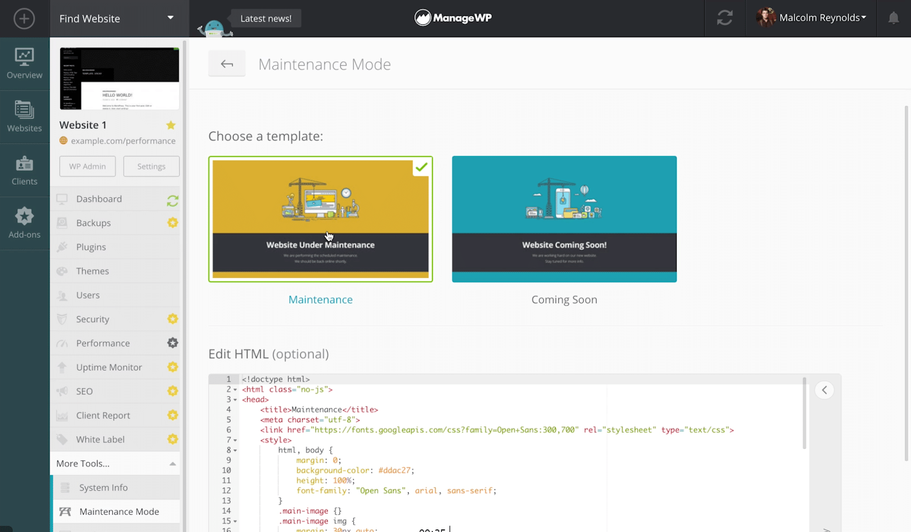 WordPress维护模式 – 故障排除和自定义页面教程插图10 managewp-maintenance-mode