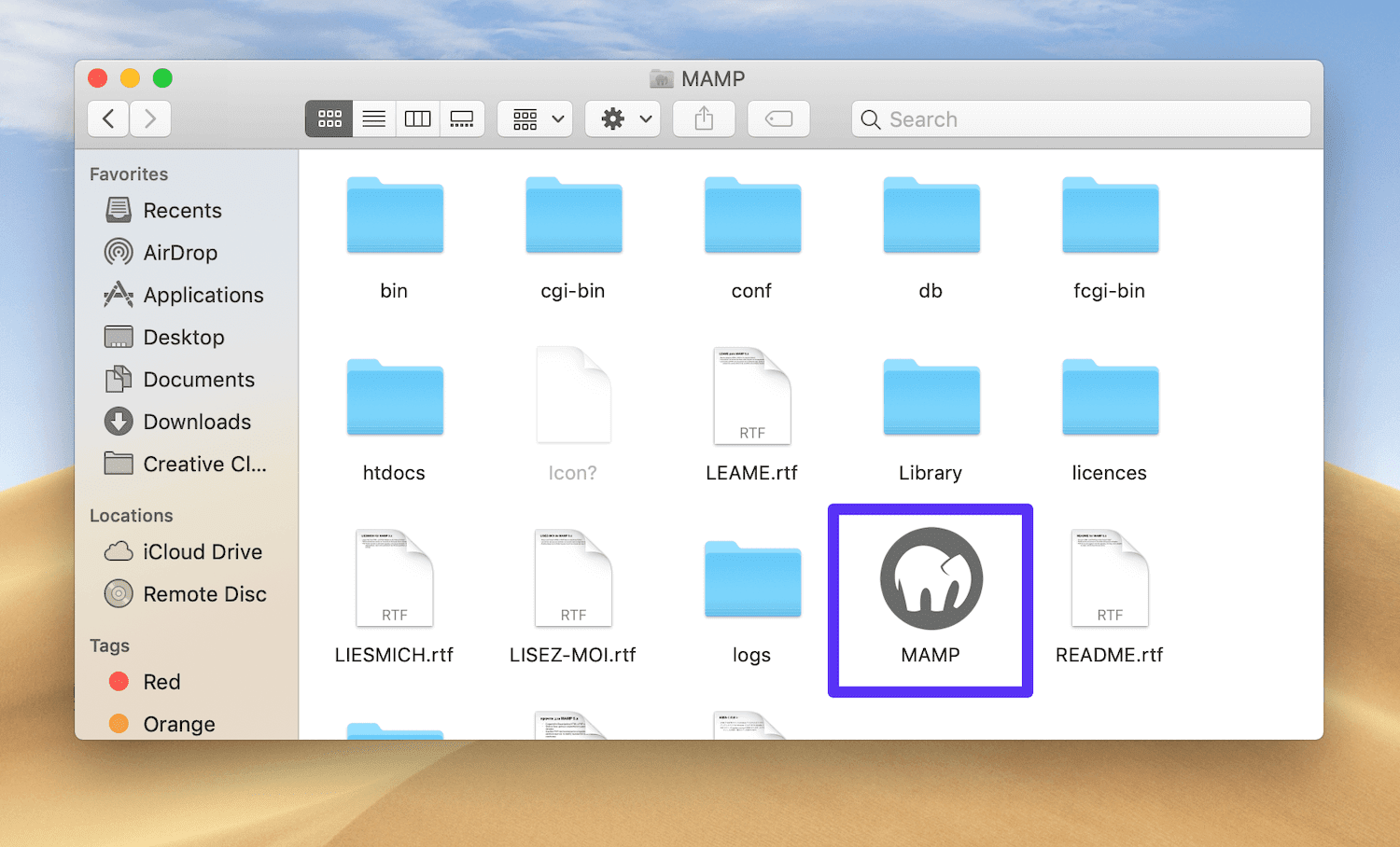 MAMP应用程序图标