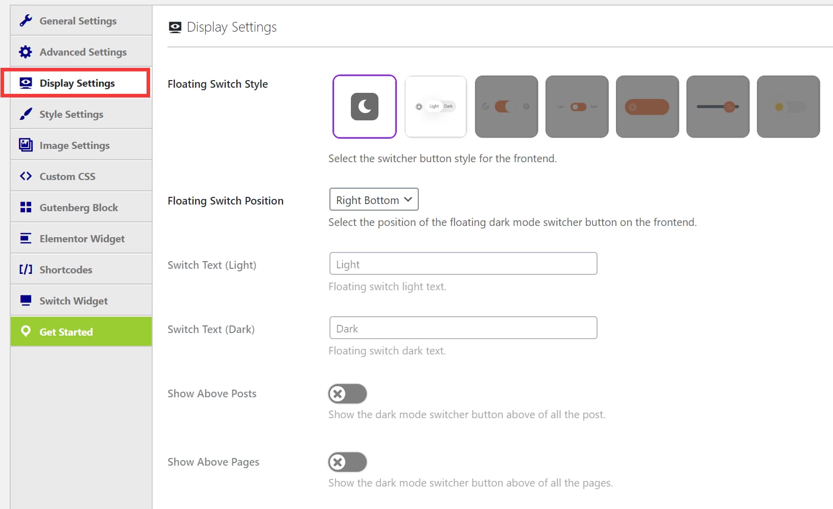 WP Dark Mode插件显示设置 WP Dark Mode插件显示设置