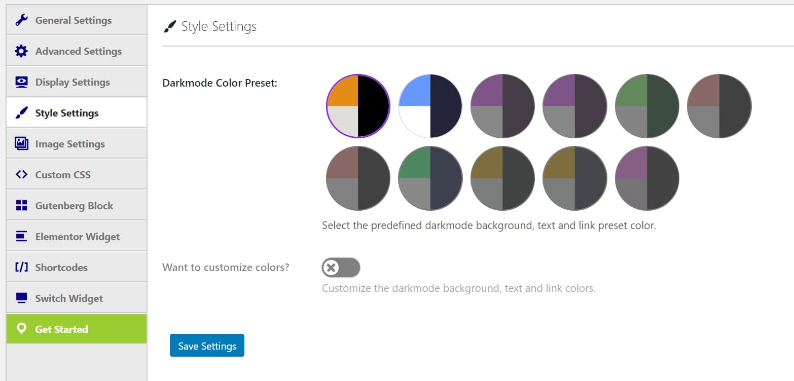 WP Dark Mode插件样式设置 WP Dark Mode插件样式设置