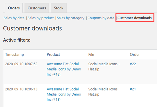 WooCommerce下载统计 WooCommerce下载统计