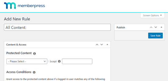 MemberPress插件规则设置 MemberPress插件规则设置