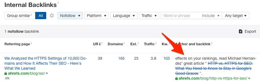 nofollow内部链接例子