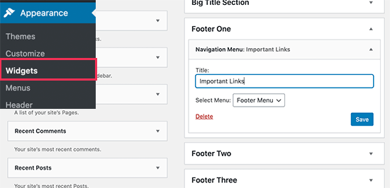 小工具显示页脚菜单 小工具显示页脚菜单