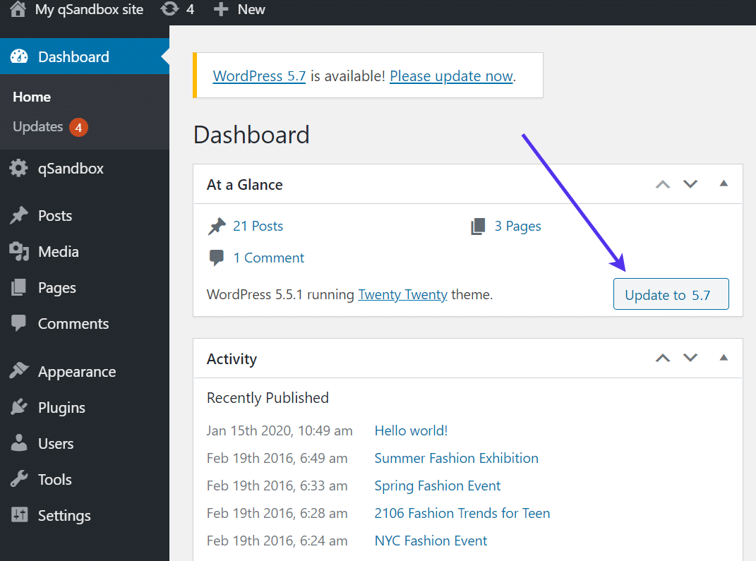 更新至最新版本WordPress 更新至最新版本WordPress