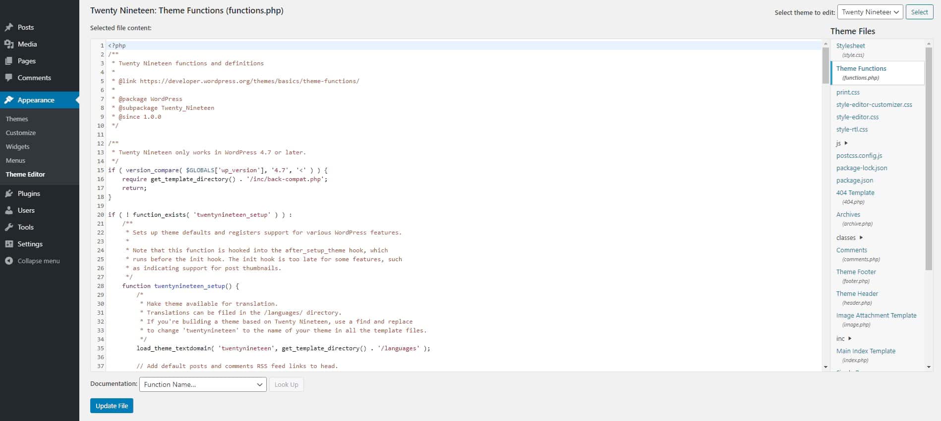 主题编辑器编辑functions.php 主题编辑器编辑functions.php
