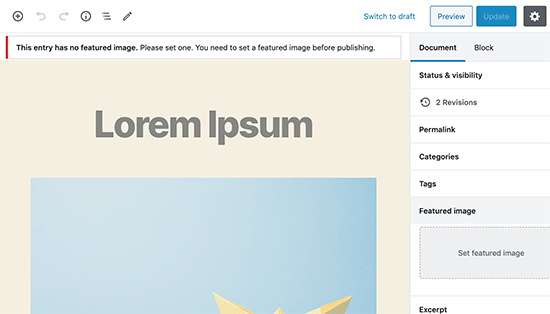 Require Featured Image插件 Require Featured Image插件