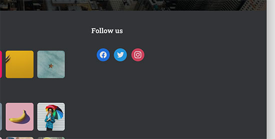 页脚社交媒体图标展示