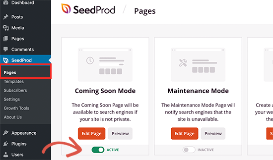 Coming Soon模式启用 Coming Soon模式启用