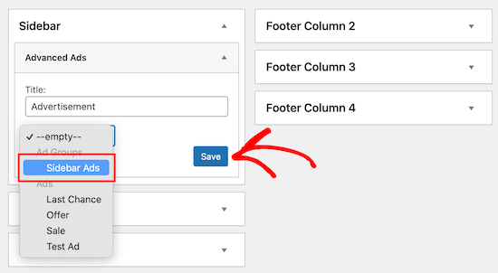 添加advanced ads广告组至小工具 添加advanced ads广告组至小工具