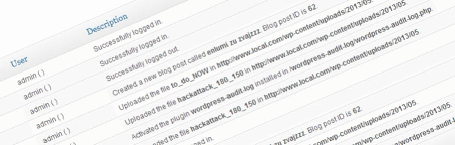 WordPress后台日志