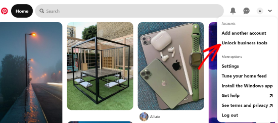 click-the-unlock-business-tools-option