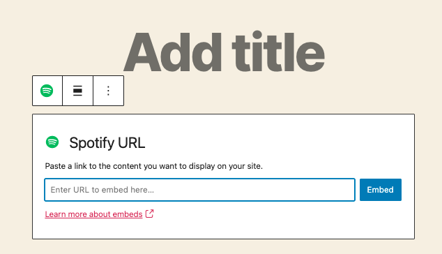 添加Spotify音乐链接 添加Spotify音乐链接