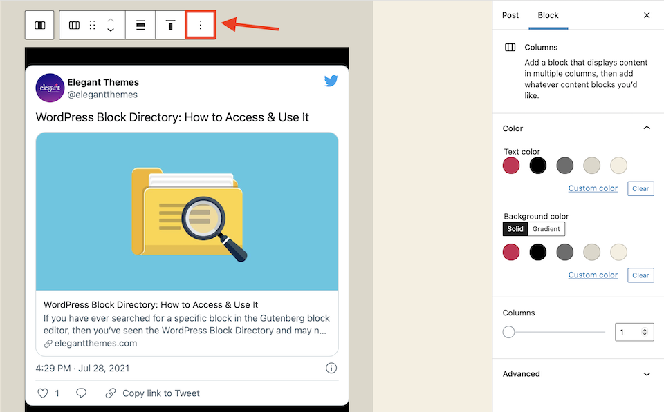 古腾堡编辑器教程：如何使用Twitter嵌入区块-15