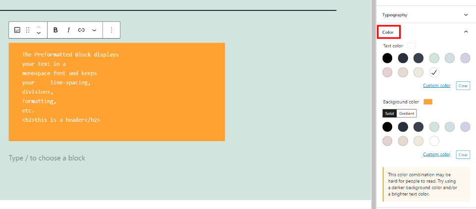 How to Use the WordPress Preformatted Block-1
