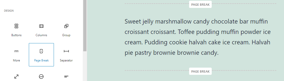 分页符区块插入