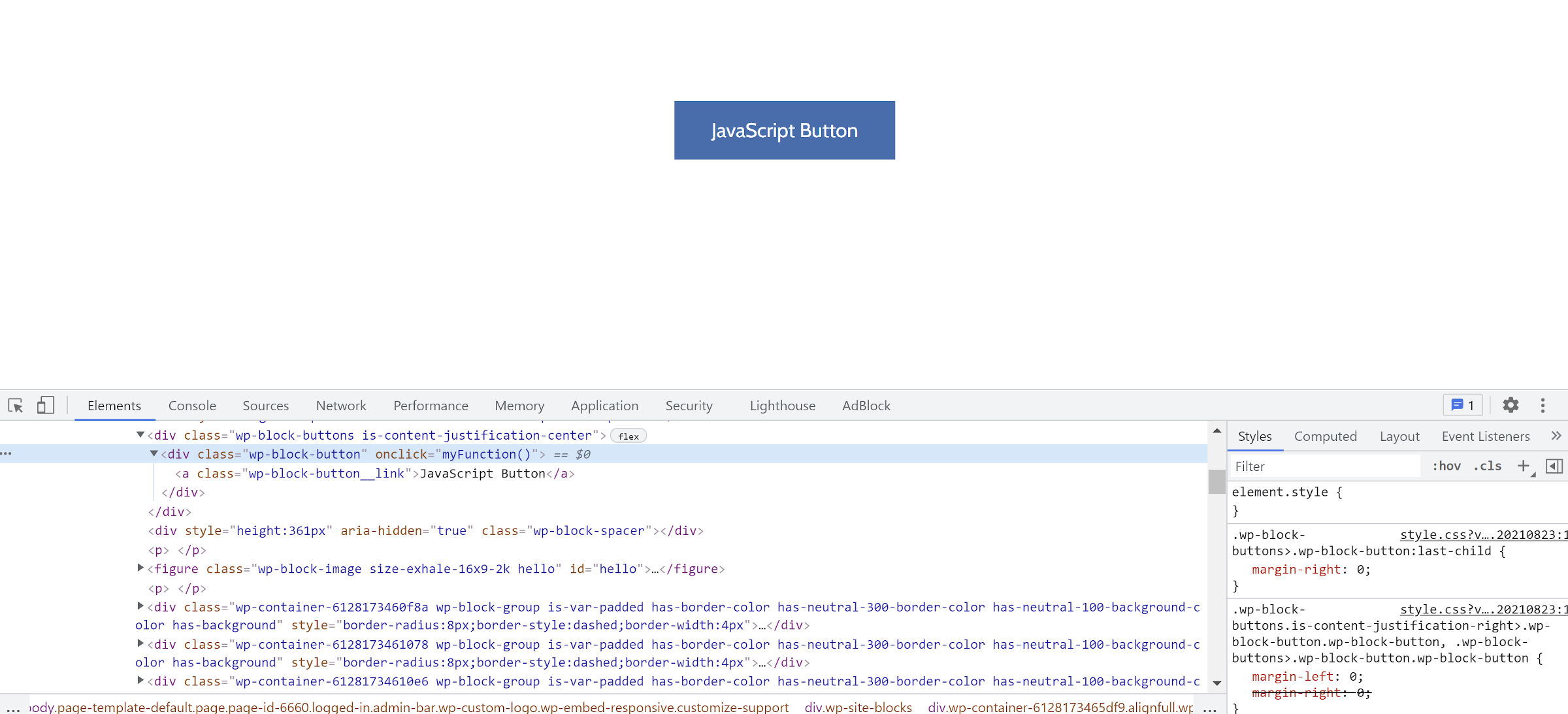 按钮区块的自定义JS
