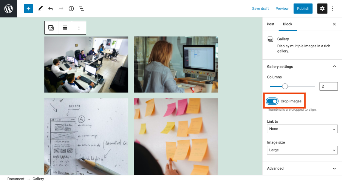 古腾堡编辑器教程：如何使用WordPress画廊区块-7