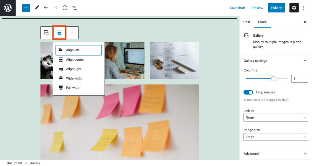 古腾堡编辑器教程：如何使用WordPress画廊区块-5