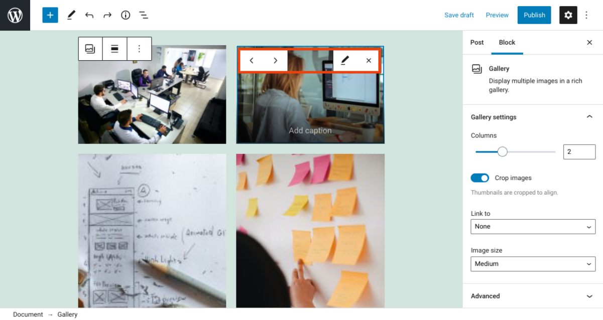 古腾堡编辑器教程：如何使用WordPress画廊区块-8