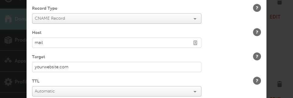 Mail服务CNAME记录