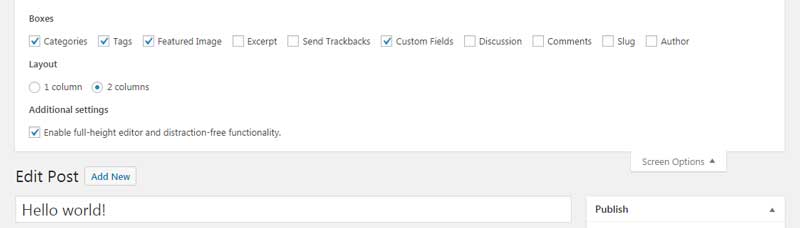 文章显示选项设置