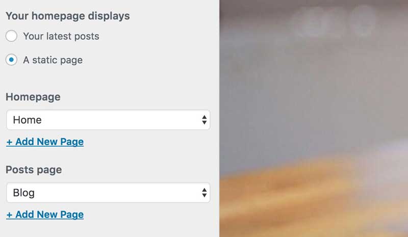 设置WP主页为静态页面