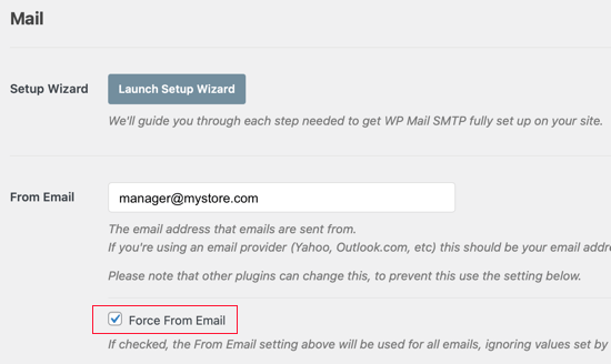 Force From Email