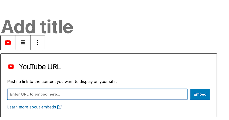 添加YouTube视频URL