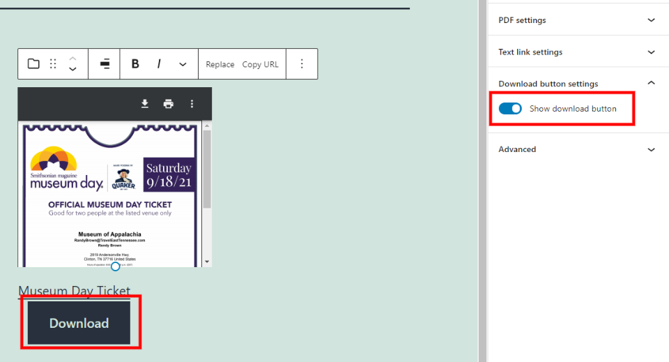 文件下载按钮设置