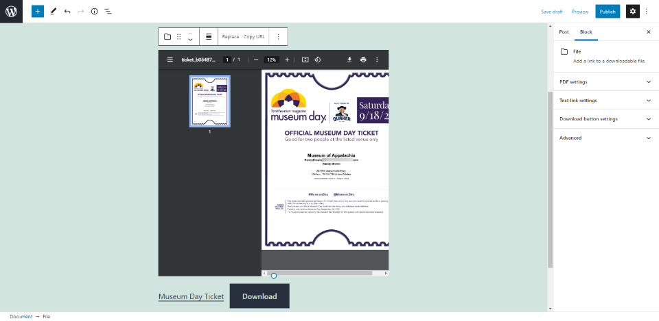 文件区块PDF预览
