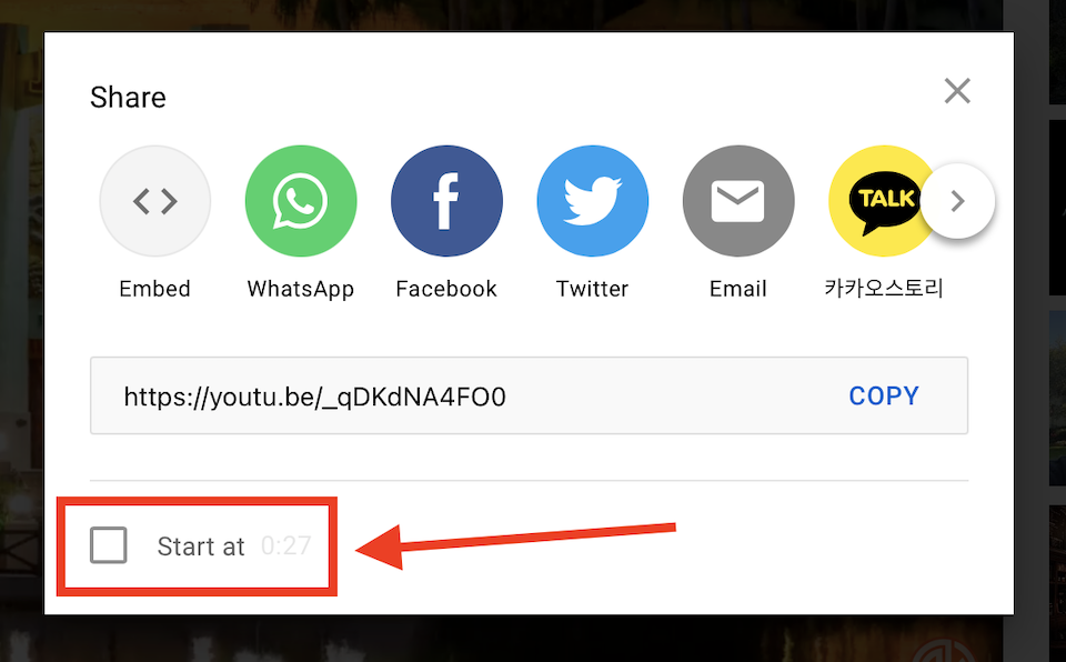 YouTube视频开始时间