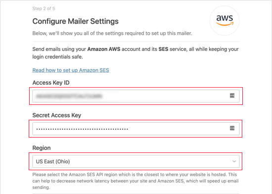 Access Key ID，Secret Access Key和区域信息