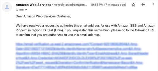 亚马逊验证通知邮件