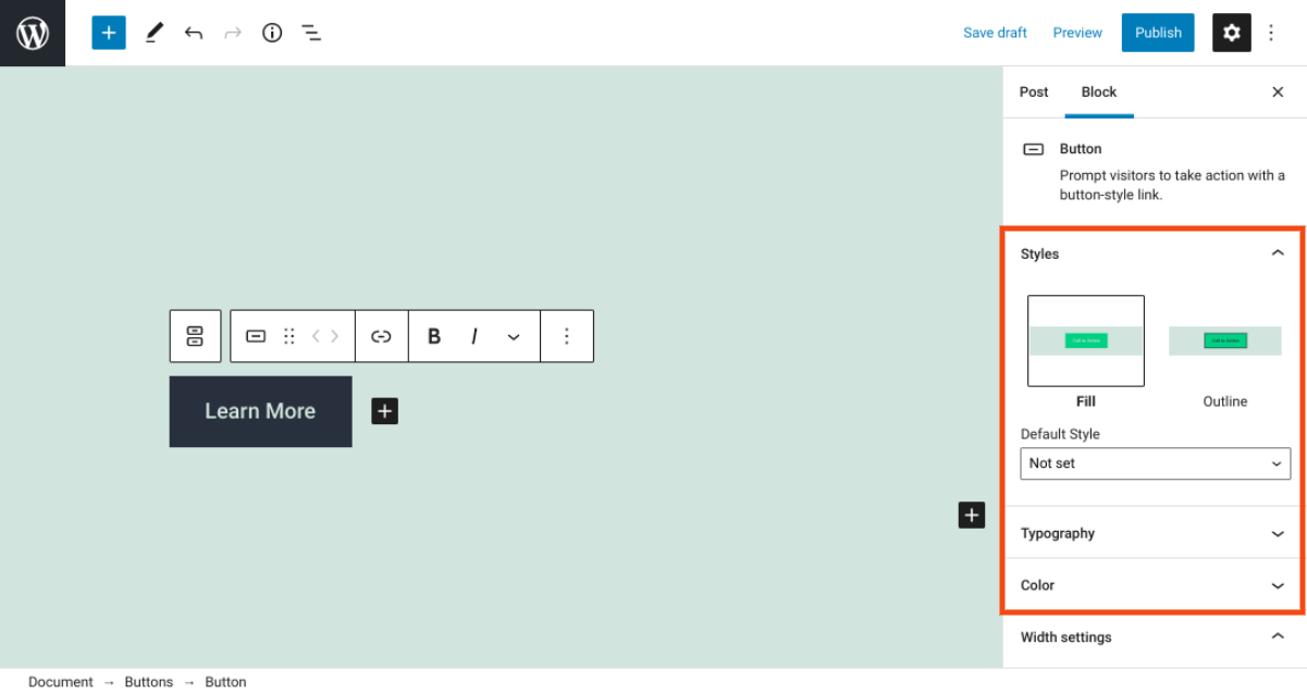 按钮区块排版、颜色及样式