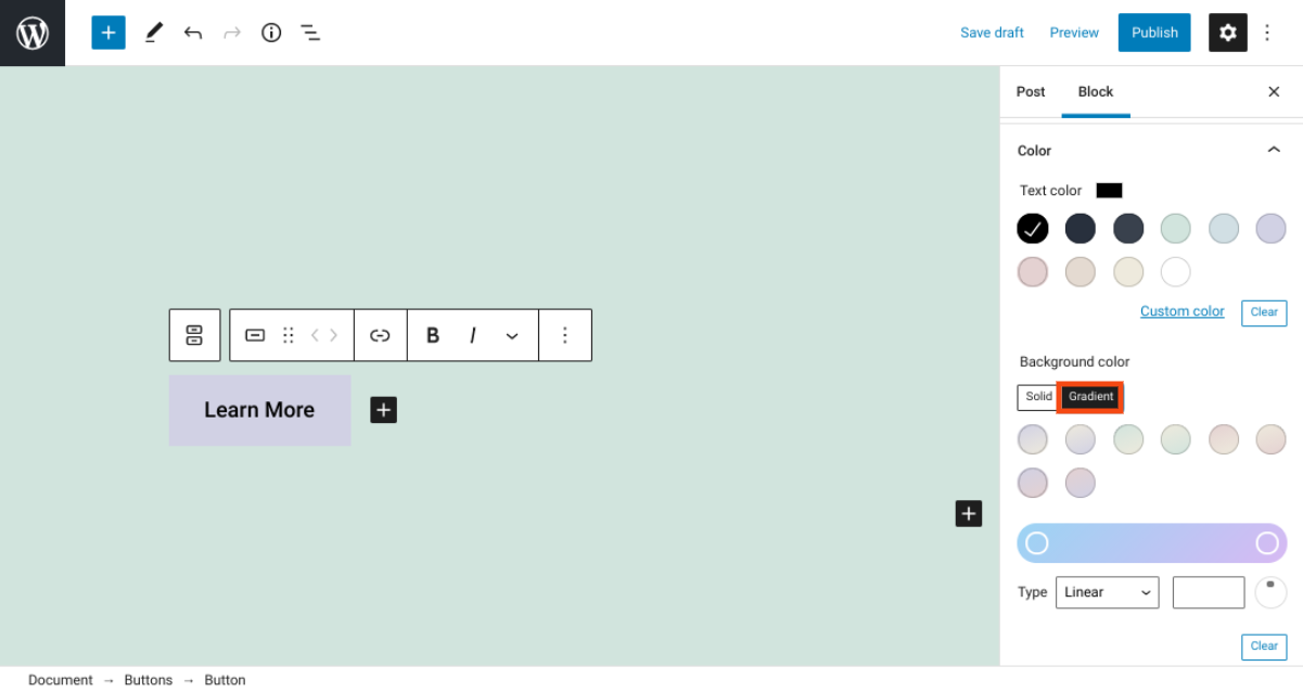 按钮区块背景色设置