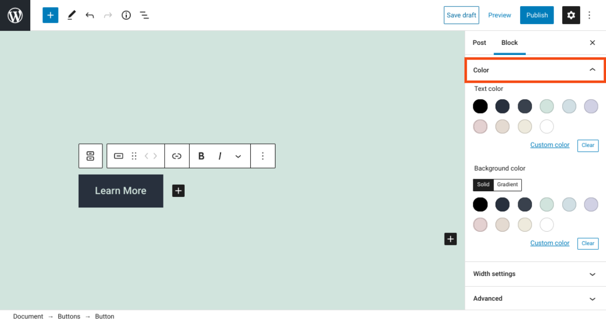 按钮区块颜色设置