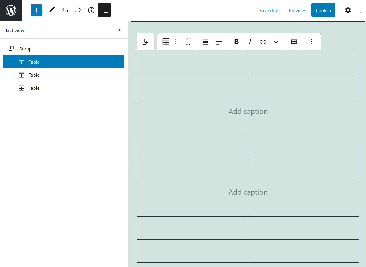 组区块表格管理