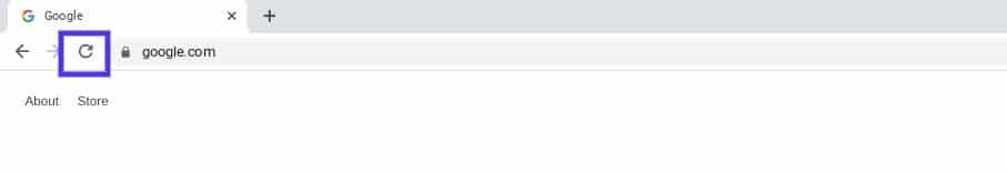 Chrome中的重新加载按钮