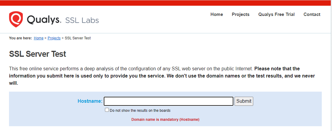 Qualys SSL服务器测试 Qualys SSL服务器测试