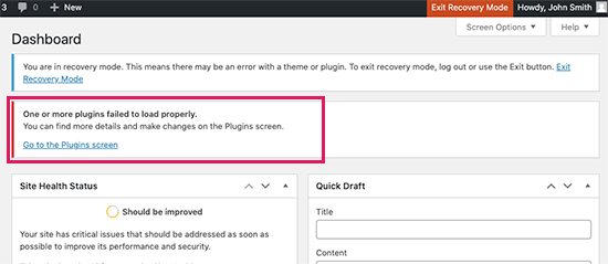如何解决WordPress提示“您的网站上存在严重错误”-7