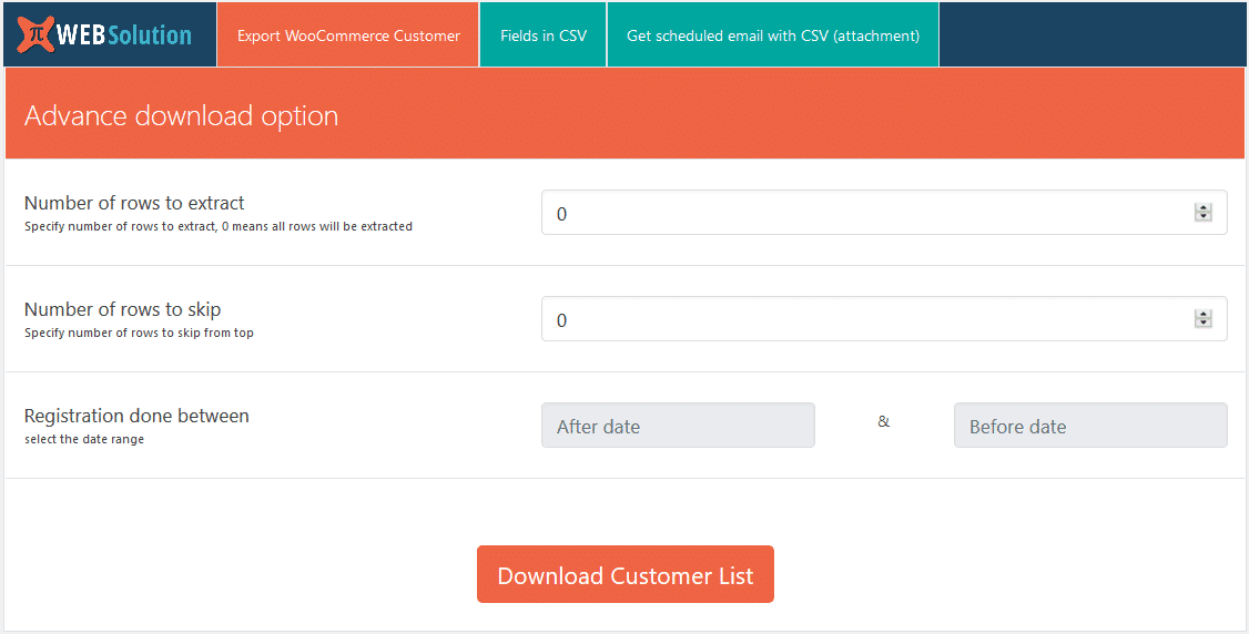  WooCommerce Export Customer List CSV插件