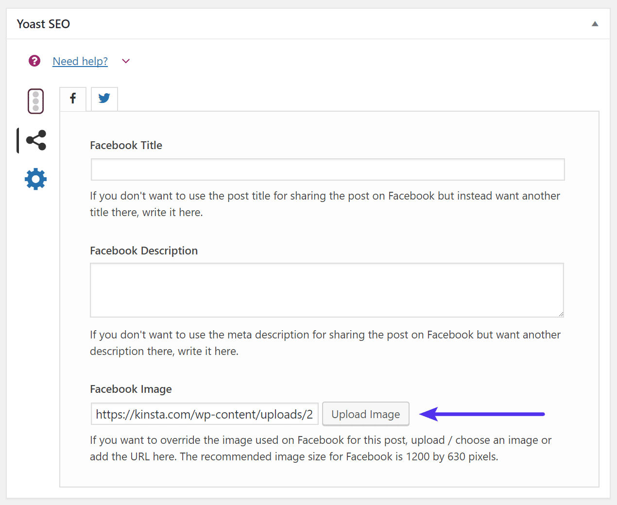 Yoast SEO Facebook社交框