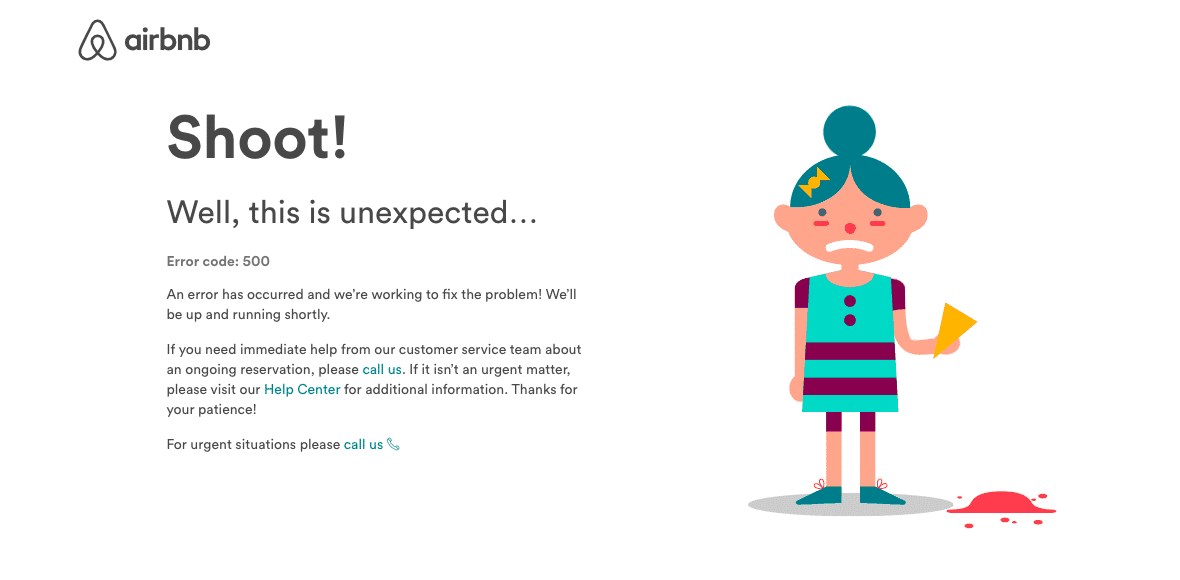 Airbnb 500内部服务器错误