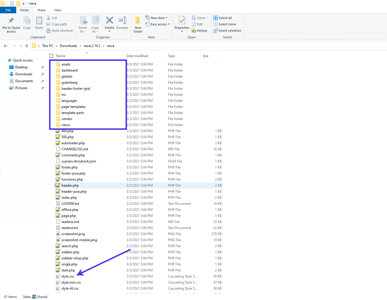 确保样式表位于正确的位置