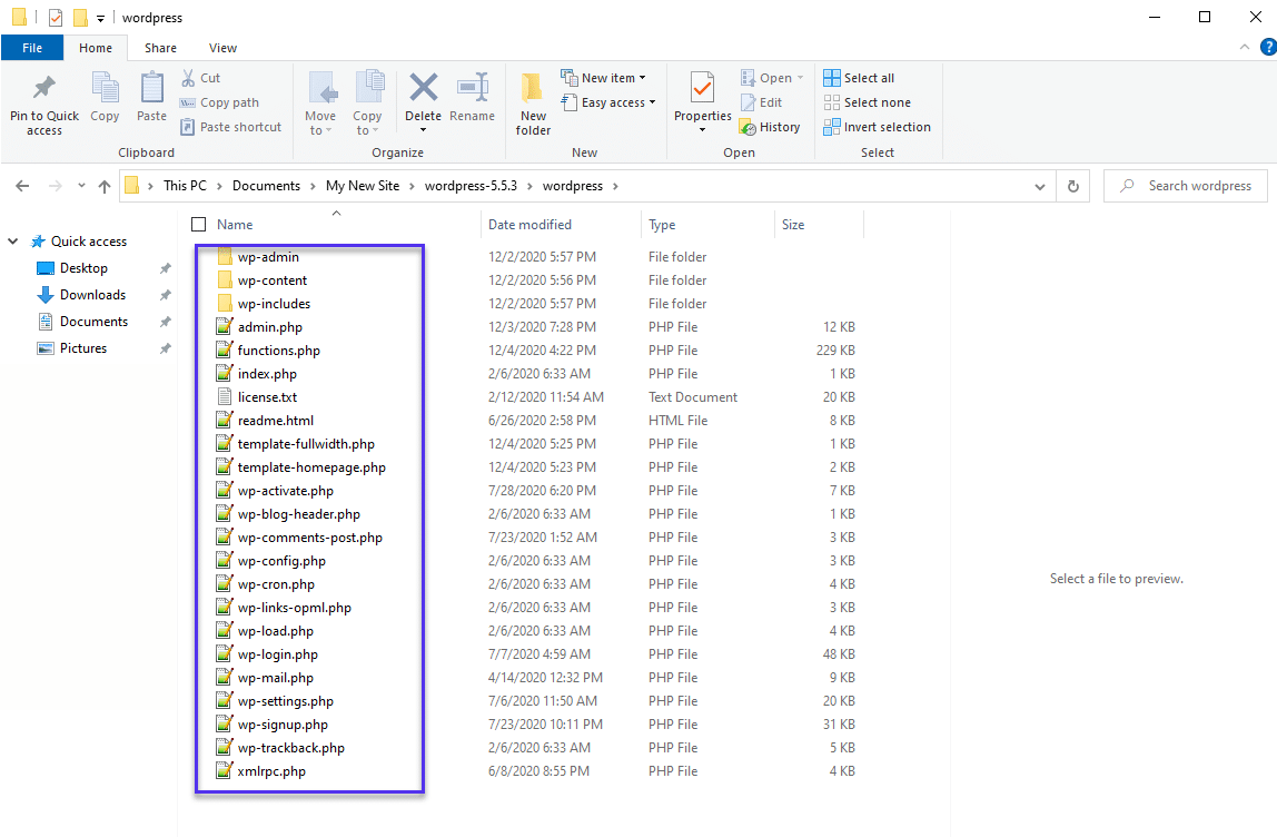 WordPress核心文件 WordPress核心文件