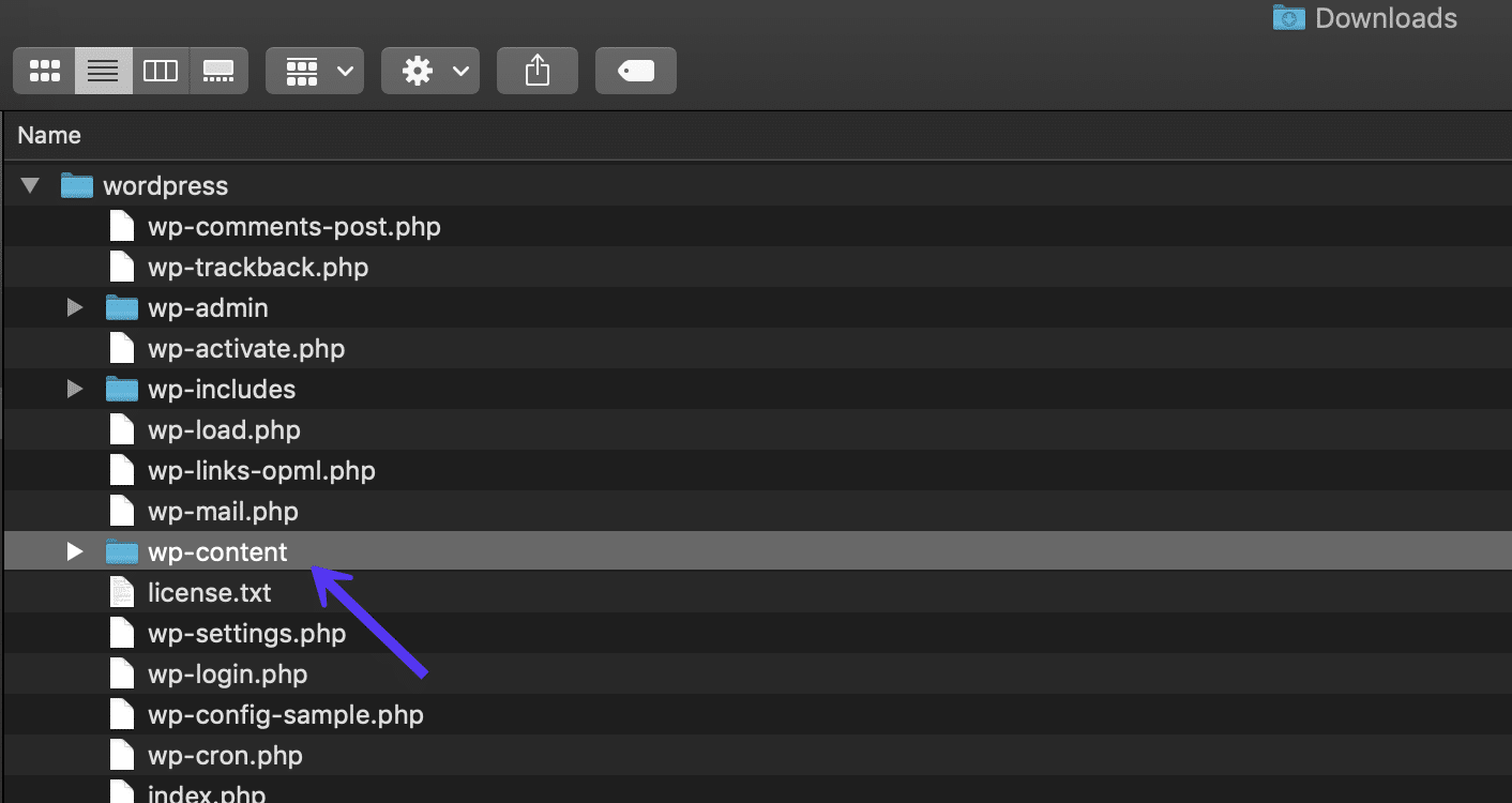 删除WordPress安装包的wp-content文件夹