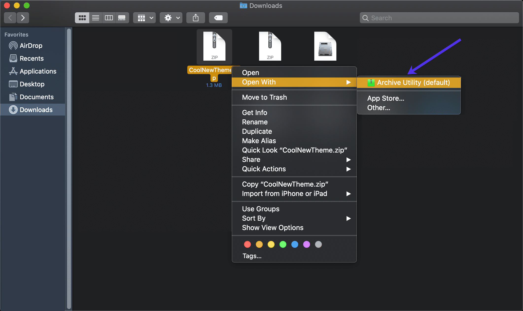 解压下载的主题包
