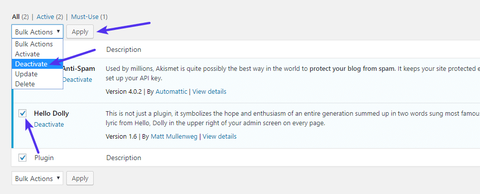批量禁用WordPress插件