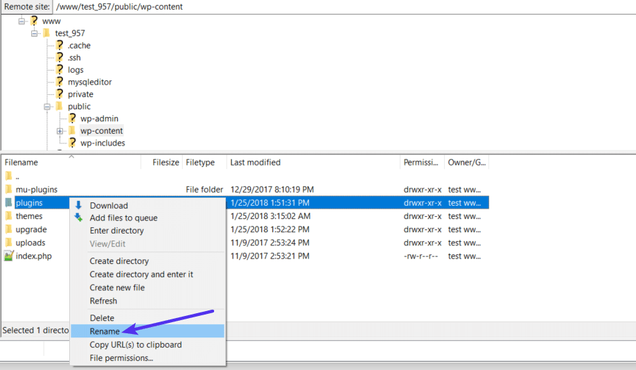 重命名插件文件夹